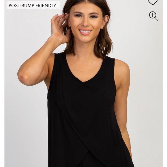 Pink blush black nursing tank top - Picture 5 of 6